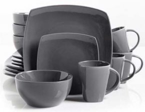 1. Gibson Soho Lounge Gray Dinnerware Set