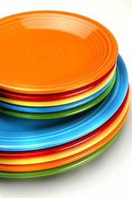 colorful dinner plates