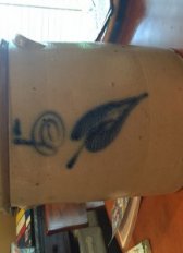 5 galon salt glaze leaf crock