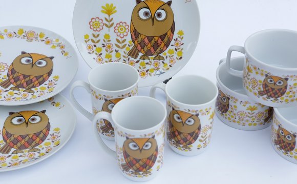 Owl Plates and bowls