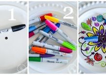 SHARPIE PAINT MARKER CLOCK- A very easy and fun clock make with your imagination and sharpie paint markers!